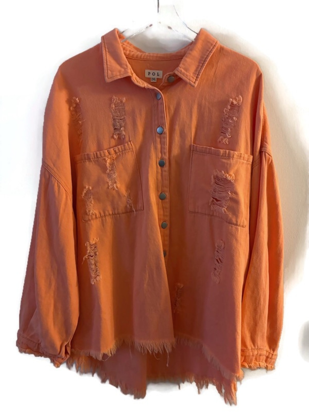 POL Distressed Shacket Size 2X